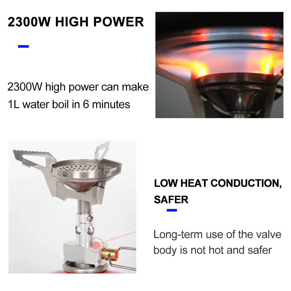 Camping Gas Mini Backpack Stove Silver