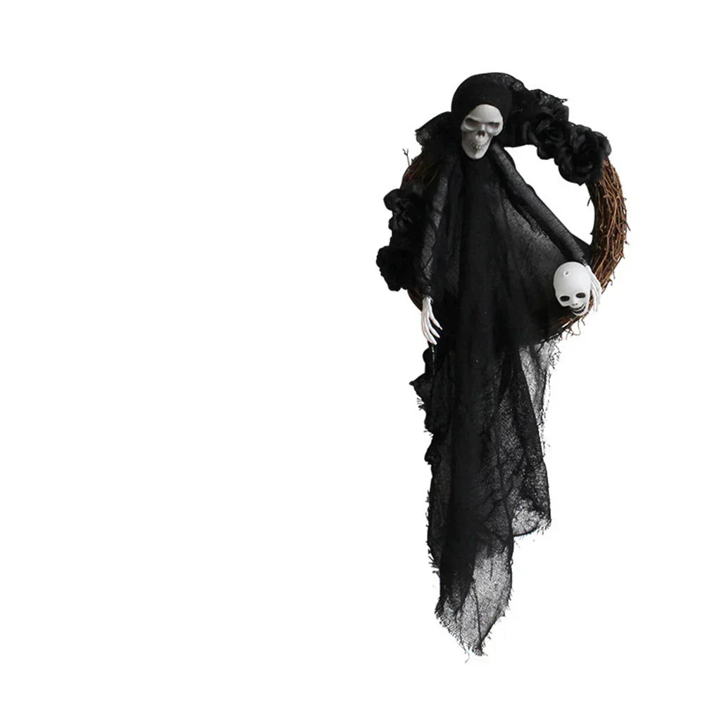 Handmade Halloween Skull Door Wreath