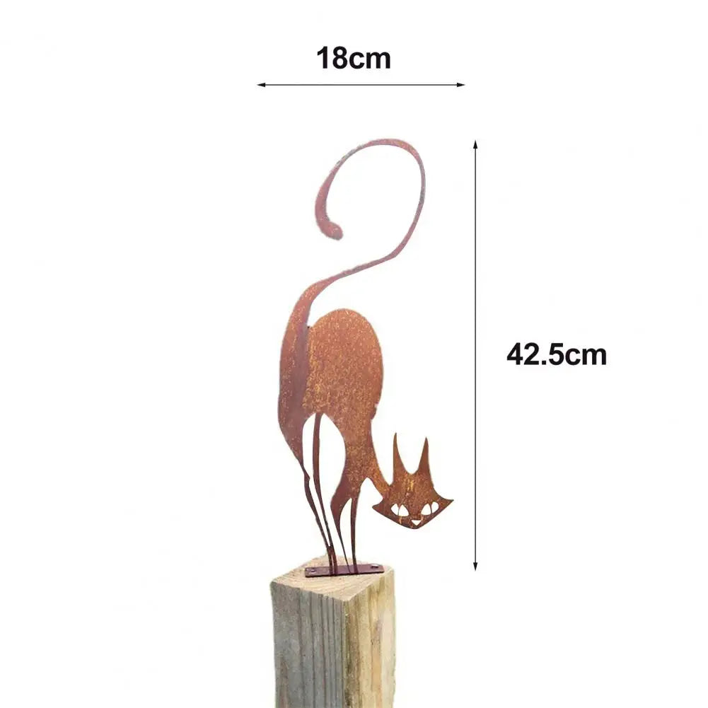 Halloween Metal Cat Yard Ornament