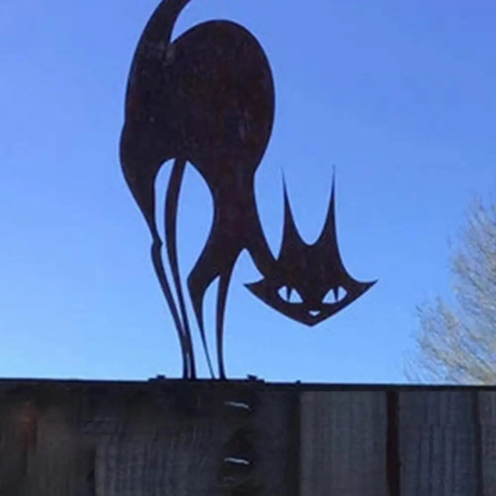 Halloween Metal Cat Yard Ornament