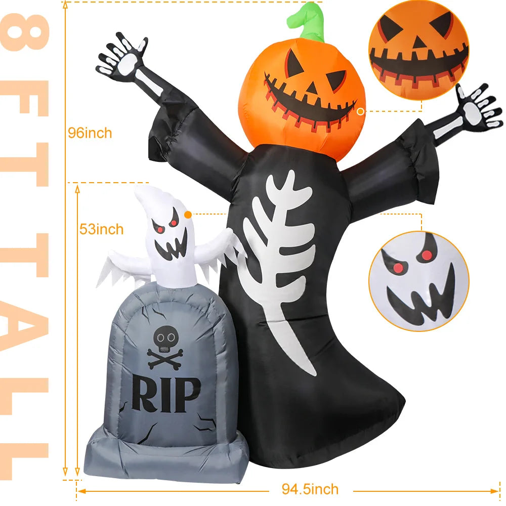 Halloween Pumpkin Skeleton Tombstone Yard Decor