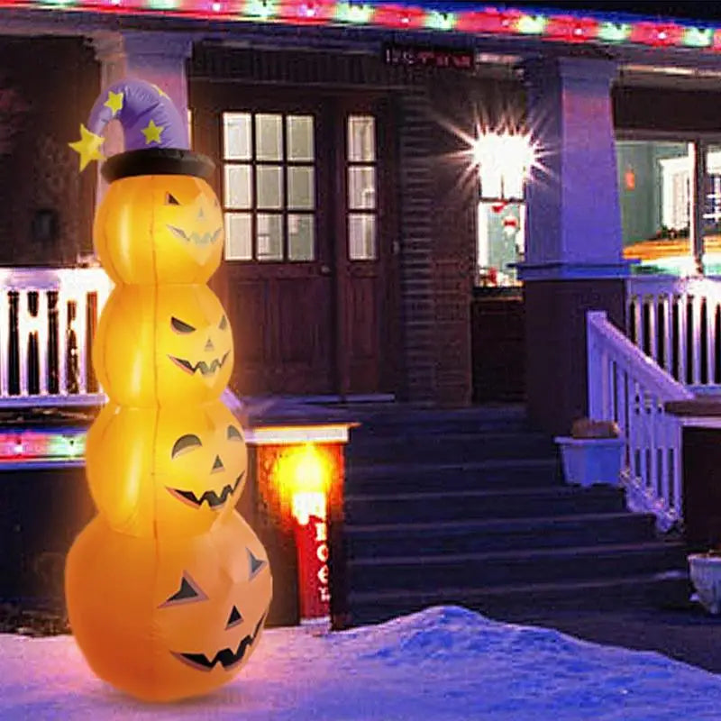 Halloween Inflatable Led Wizard Pumpkin Yard Decoration
