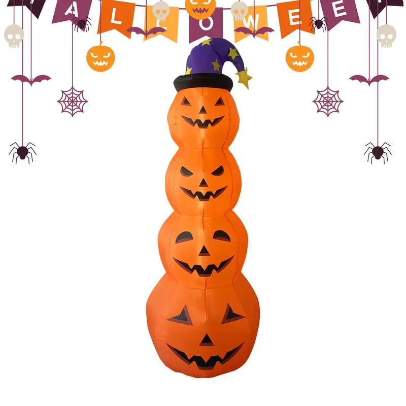 Halloween Inflatable Led Wizard Pumpkin Yard Decoration