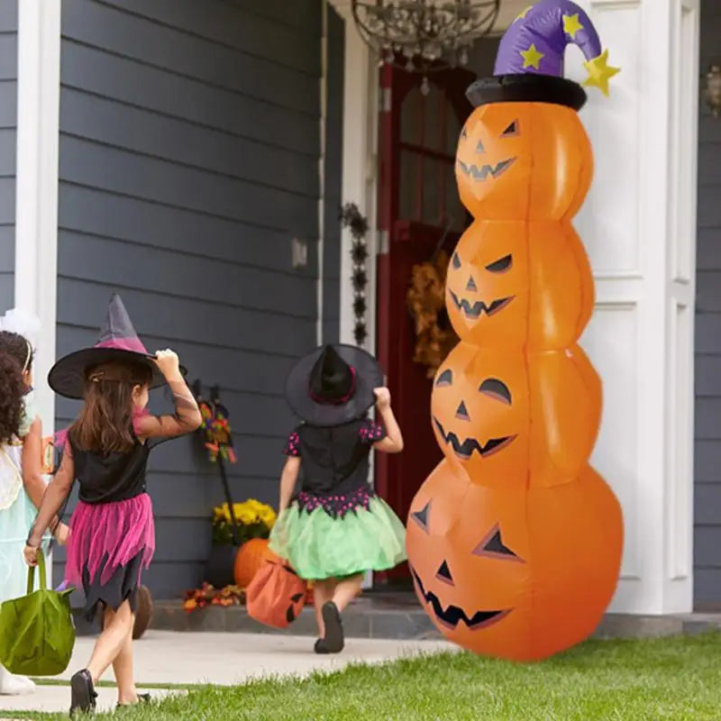 Halloween Inflatable Led Wizard Pumpkin Yard Decoration