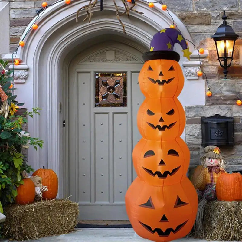 Halloween Inflatable Led Wizard Pumpkin Yard Decoration