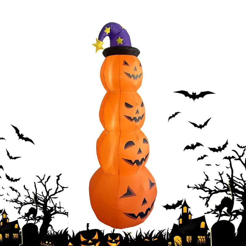 Halloween Inflatable Led Wizard Pumpkin Yard Decoration