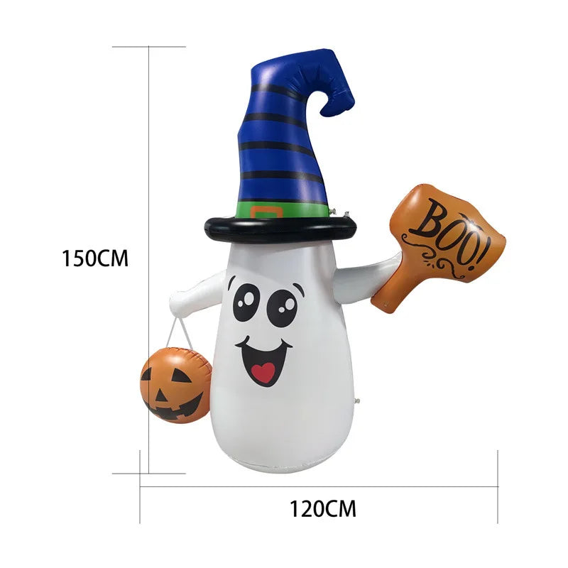 Halloween Inflatable Wizard Ghost With Led Lights