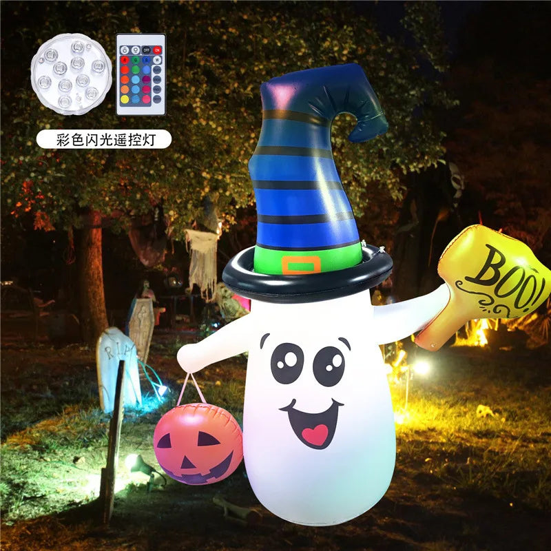Halloween Inflatable Wizard Ghost With Led Lights