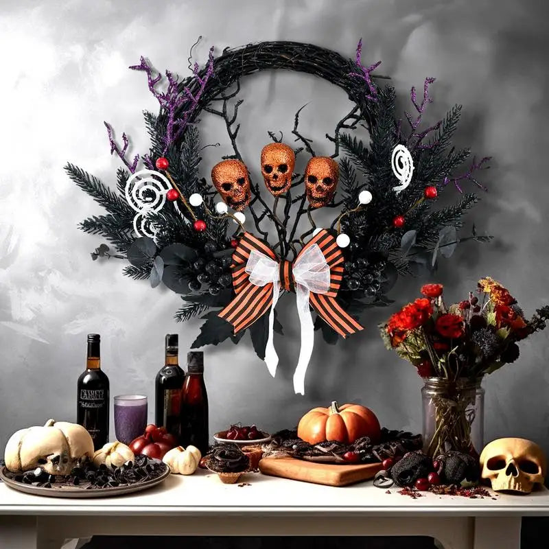 Halloween Skull Wreath For Front Door