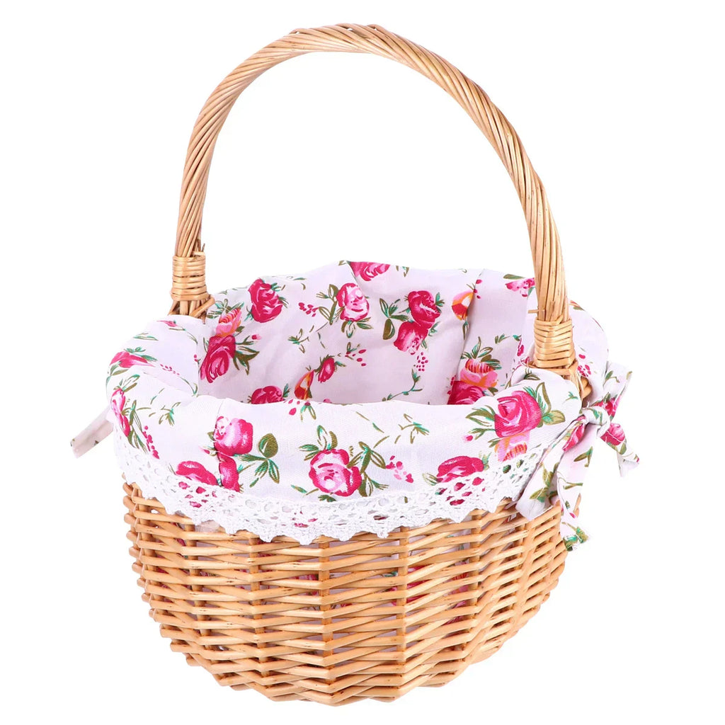 Hand Woven Picnic Basket With Handle