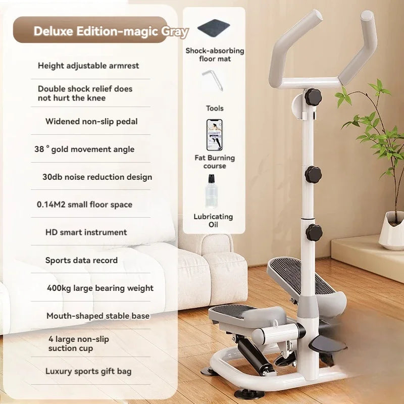 Silent Handrail Stepper For Home Fitness