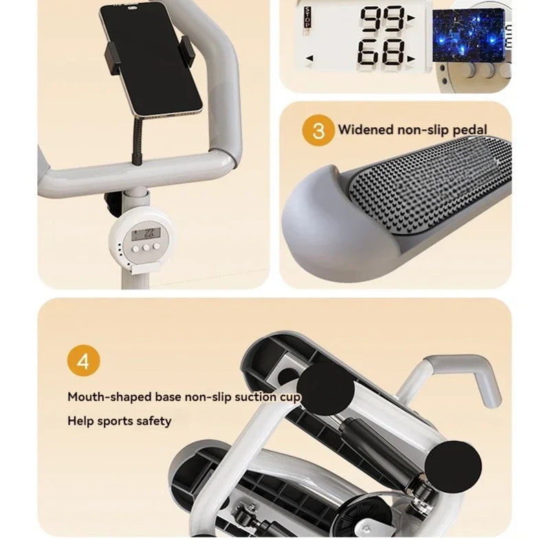 Silent Handrail Stepper For Home Fitness