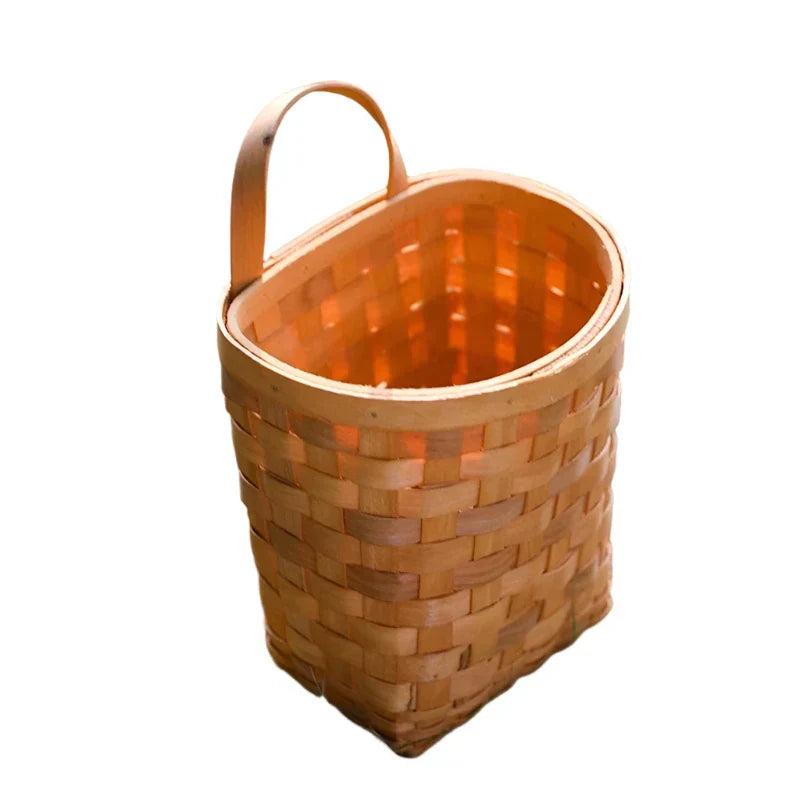 Wall Hanging Wicker Flower Basket For Home Decoration