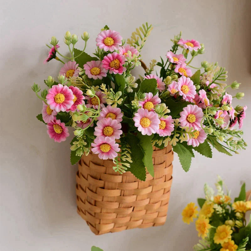 Wall Hanging Wicker Flower Basket For Home Decoration