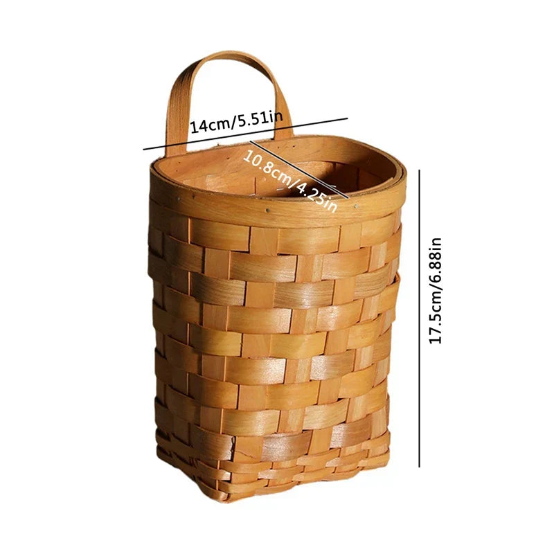 Wall Hanging Wicker Flower Basket For Home Decoration