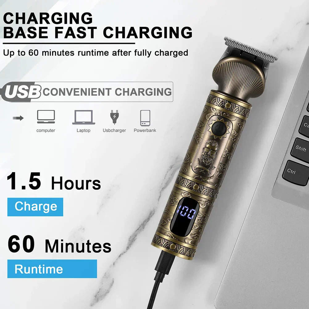 6 in 1 Hair Clipper And Trimmer Set USB Rechargeable for Men Bronze