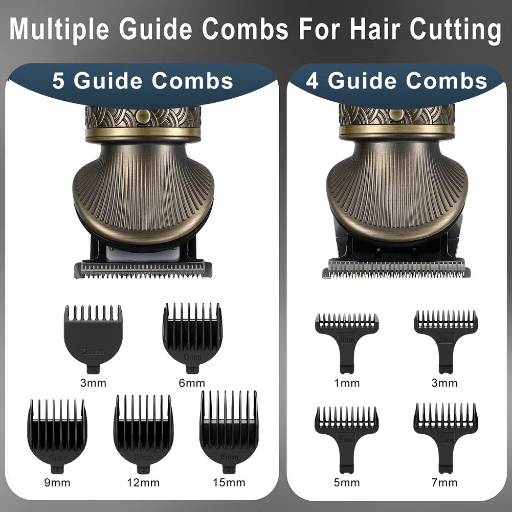 6 in 1 Hair Clipper And Trimmer Set USB Rechargeable for Men Bronze
