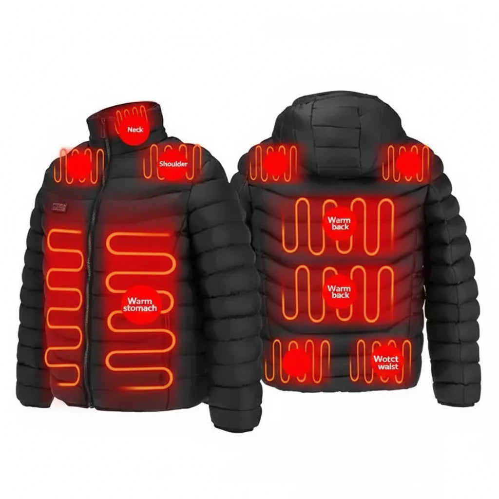 11-Zone USB Heated Jacket – Graphene Heating Winter Coat for Men & Women