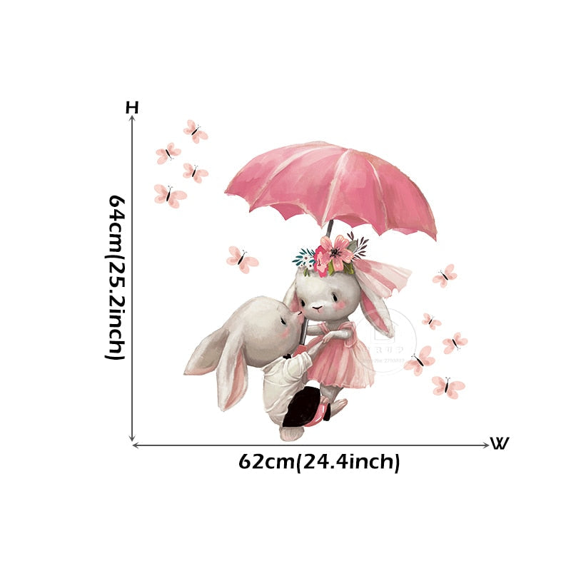 Baby Room Cute Ballet Bunny Wall Stickers