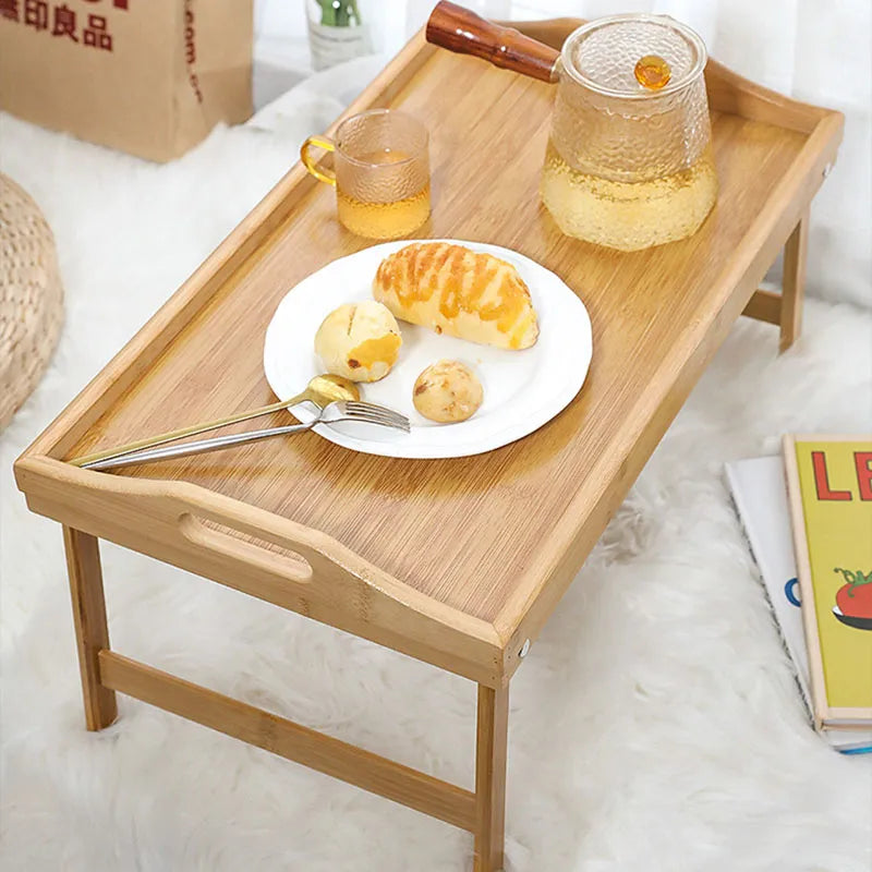 Foldable Laptop Stand & Breakfast Tray - Cozy Bedroom Desk