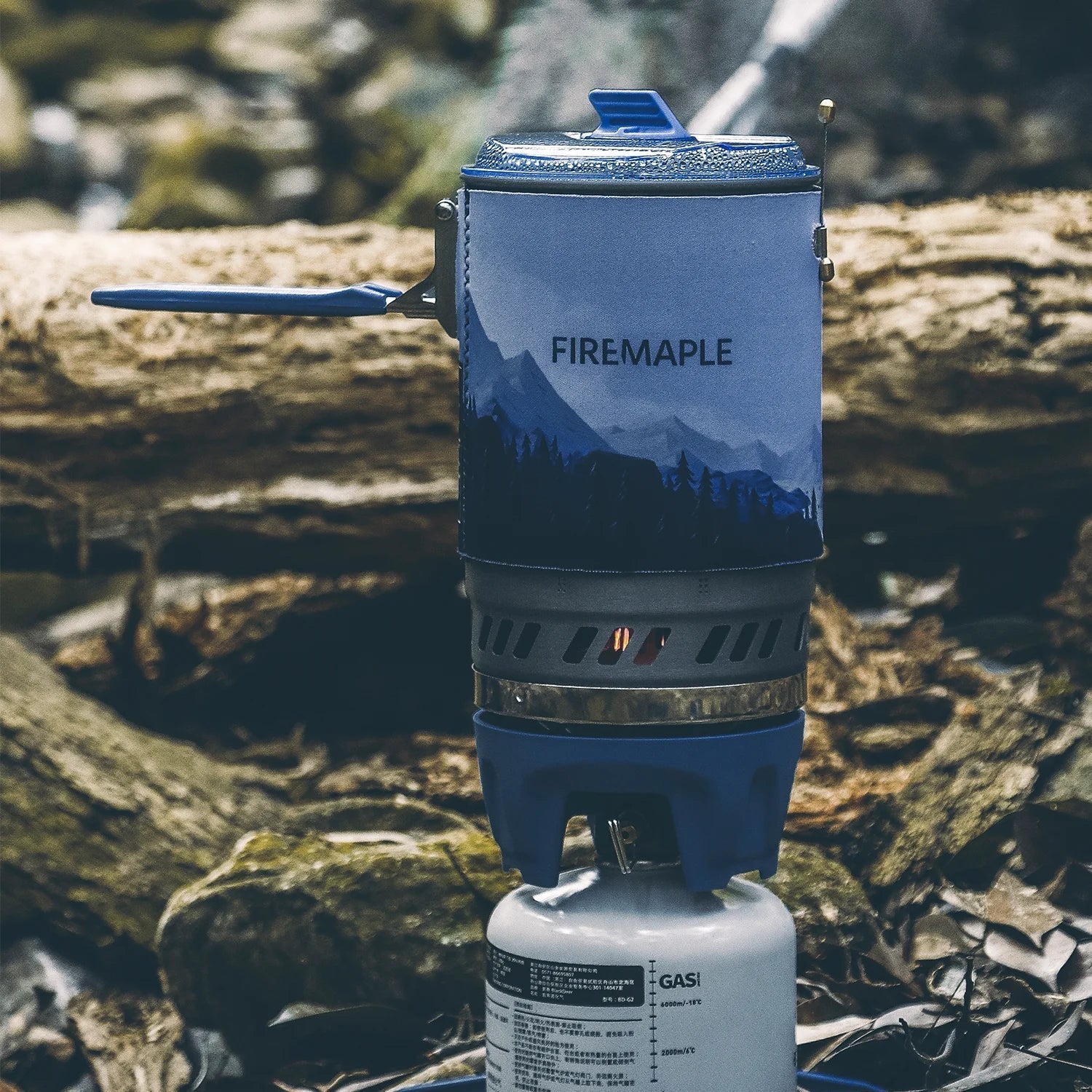 Camping Stove with Micro Regulator Valve Blue