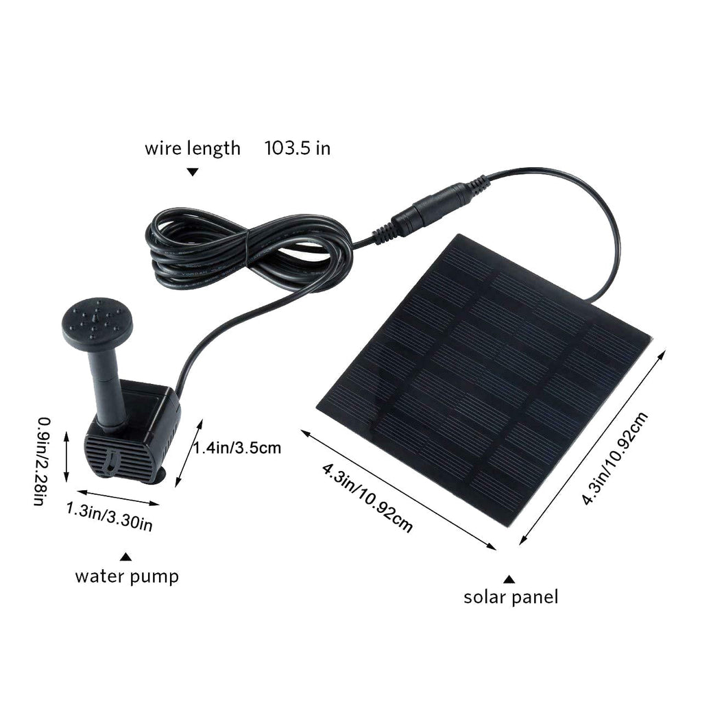 Solar Panel Powered Water Fountain