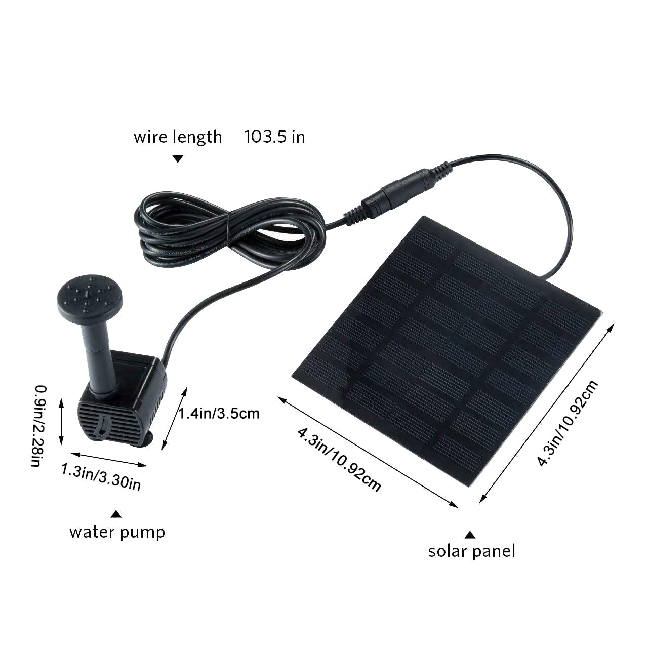 Solar Panel Powered Water Fountain