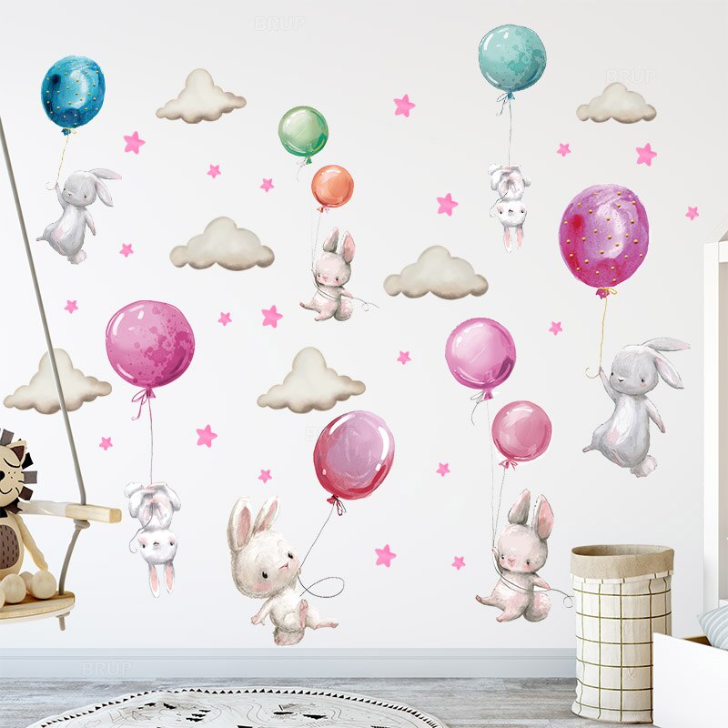 Baby Room Cute Ballet Bunny Wall Stickers
