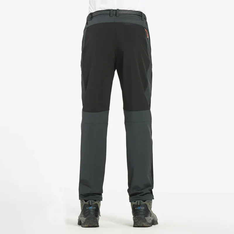 Men's Waterproof Fleece-Lined Softshell Hiking Pants – Windproof Winter Trekking & Ski Trousers