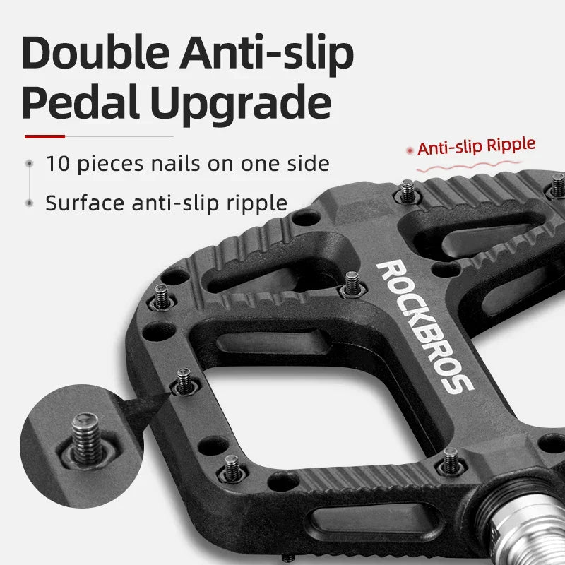 Ultralight Flat Platform Bicycle Pedals Nylon Composite Black