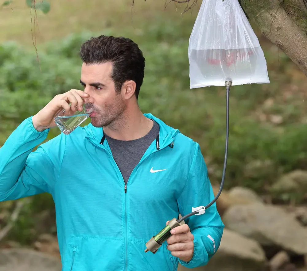 Camping Water Filter Straw Brown