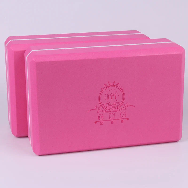High-Density Hard Eva Yoga Block With Belt (Pink)