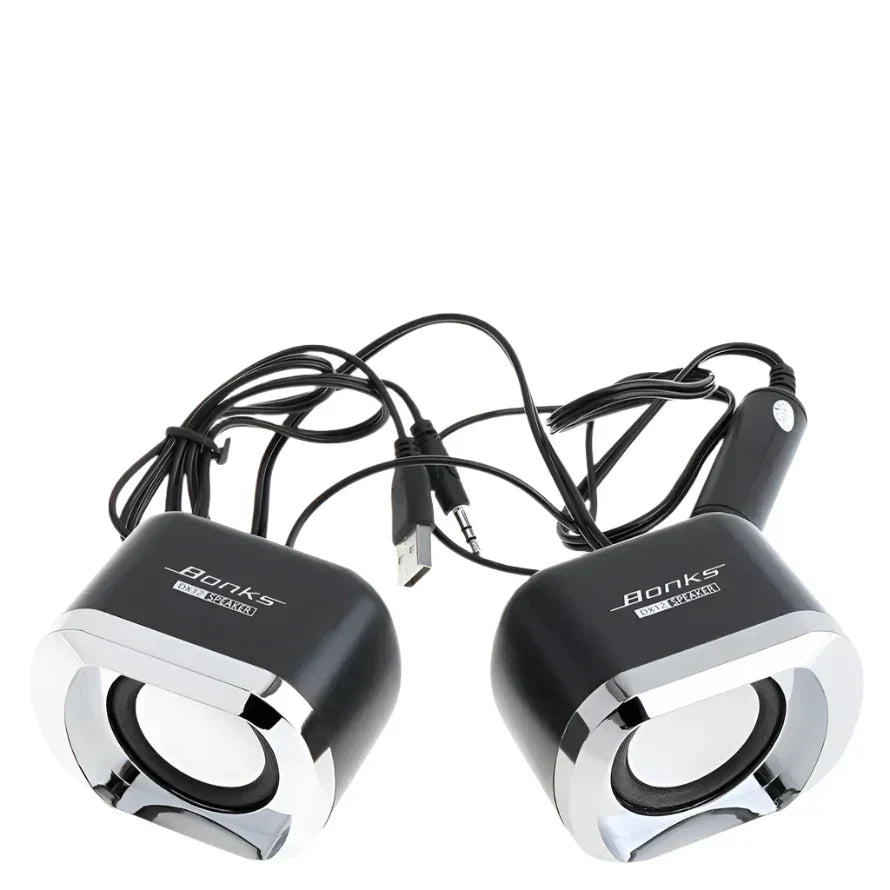 Portable Bass Computer Speakers With Subwoofer (Black)