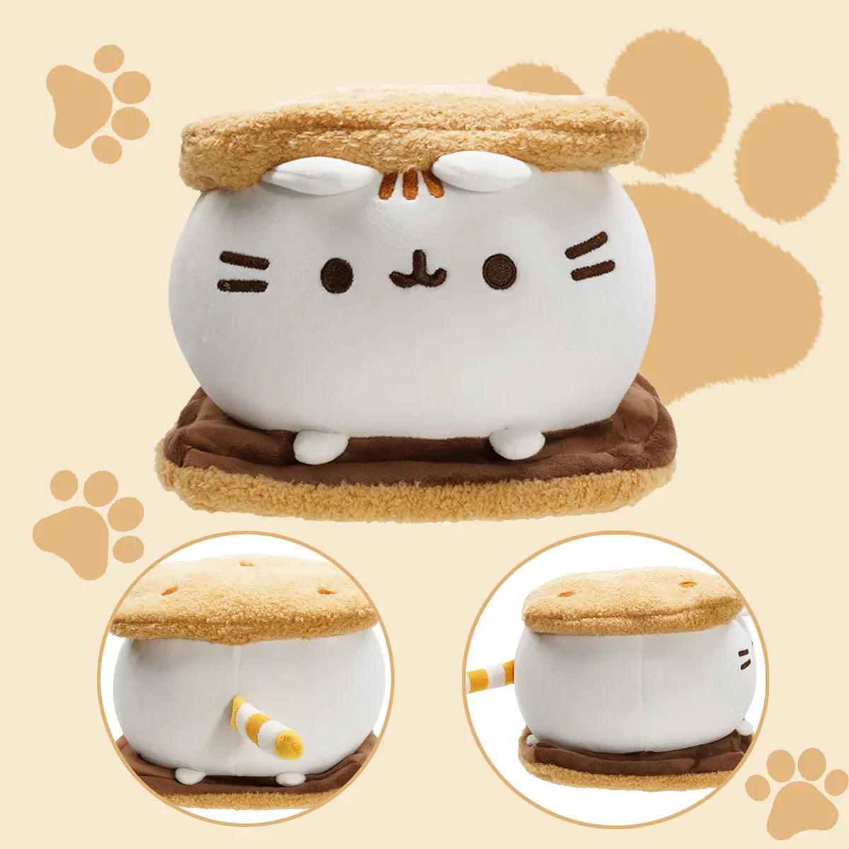 Valentines Cookie Fat Cat Plush Pillow