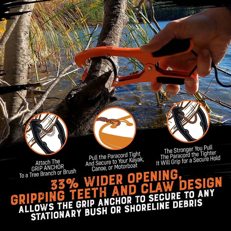 Kayak Anchor Gripper With Large Clamping Mouth