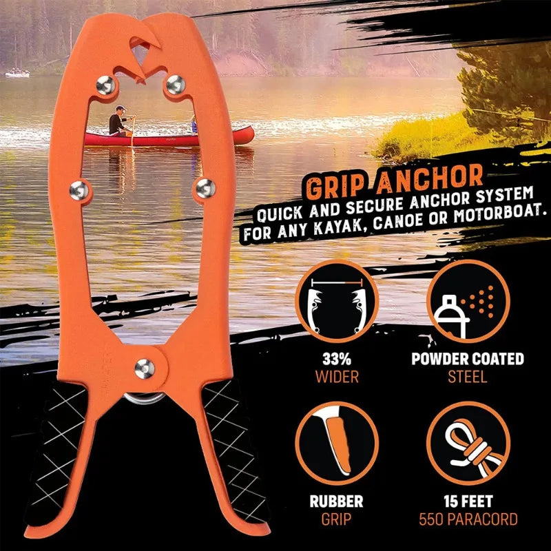 Kayak Anchor Gripper With Large Clamping Mouth