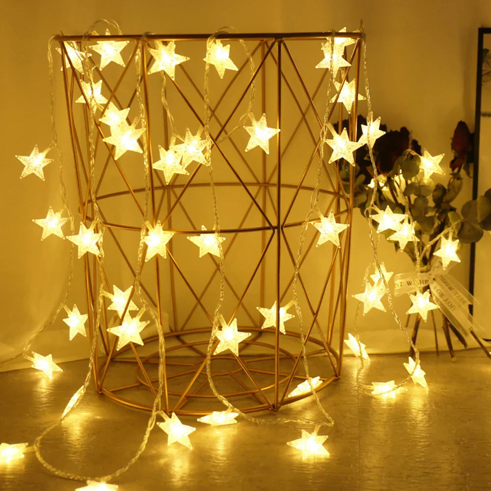 Led String Lights Outdoor Star Garland Party Decor