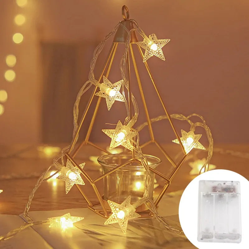 Led String Lights Outdoor Star Garland Party Decor