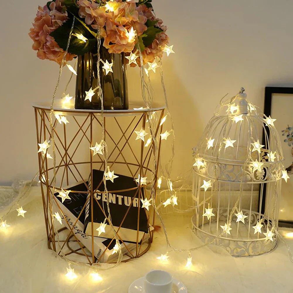 Led String Lights Outdoor Star Garland Party Decor