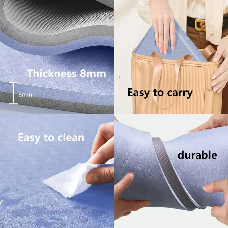 Foldable Non-Slip Yoga Mat Thickness (8Mm)