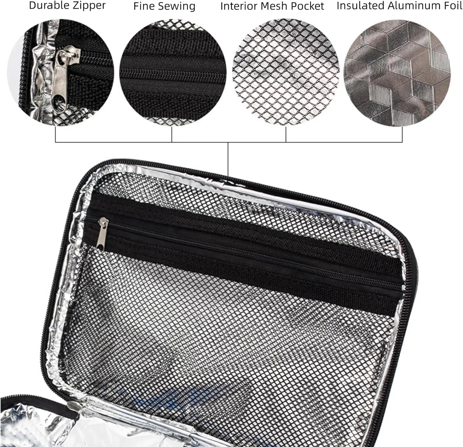 Small Insulated Lunch Box Bag For Work Picnic (Black)