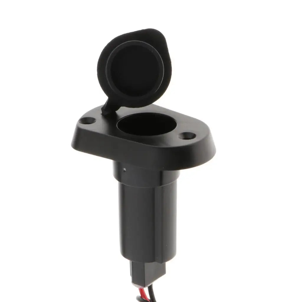 Marine Boat 2-Pin Stern Light Plug-In Base With Black Cover