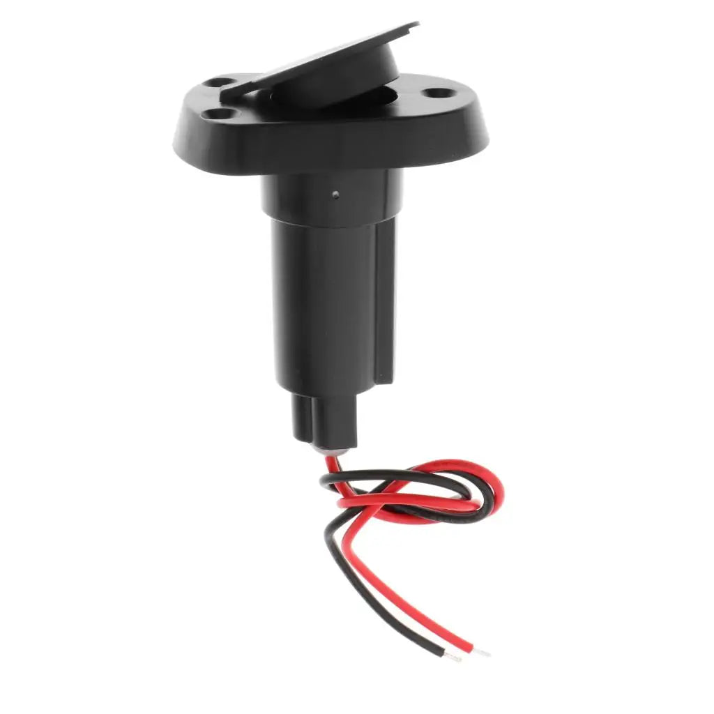 Marine Boat 2-Pin Stern Light Plug-In Base With Black Cover