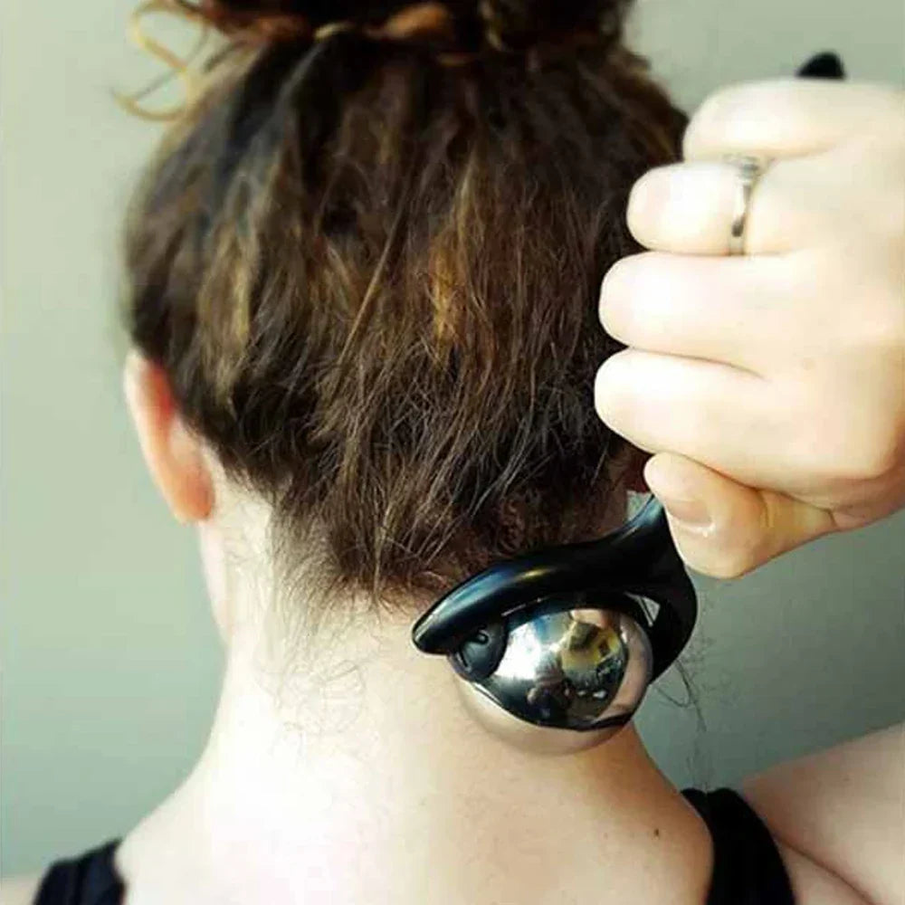 Stainless Steel Massage Ball Roller Deep Tissue Therapy Black