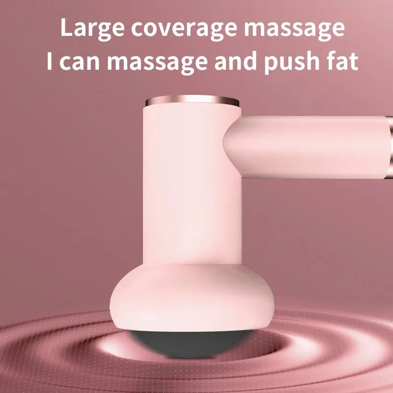 Portable Wireless Massage Gun Handheld Fat Pushing Machine Pink