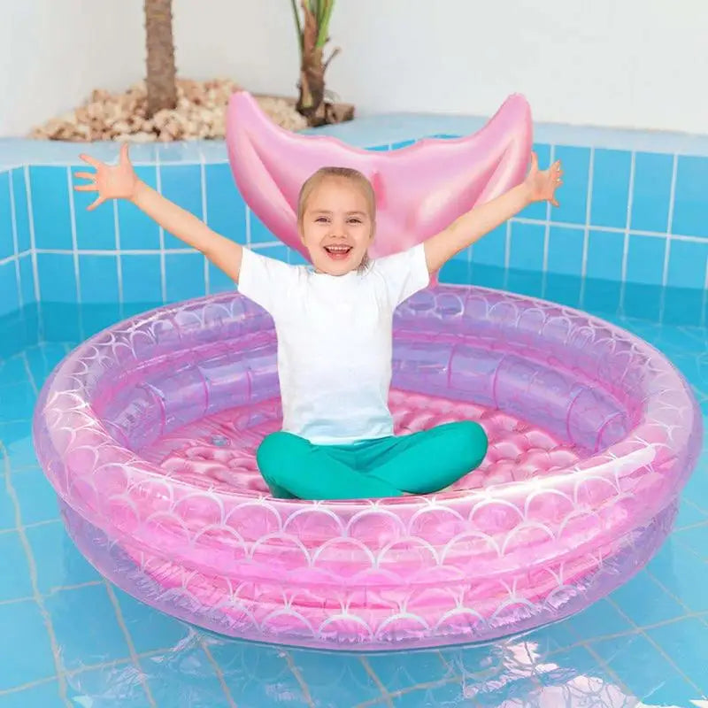 Mermaid Pool Inflatable Swimming Bathing Tub For Kids