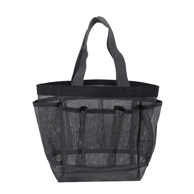 Portable Mesh Shower Caddy With 8 Pockets