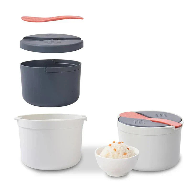 Portable Microwave Rice Cooker & Bento Lunch Box Orange