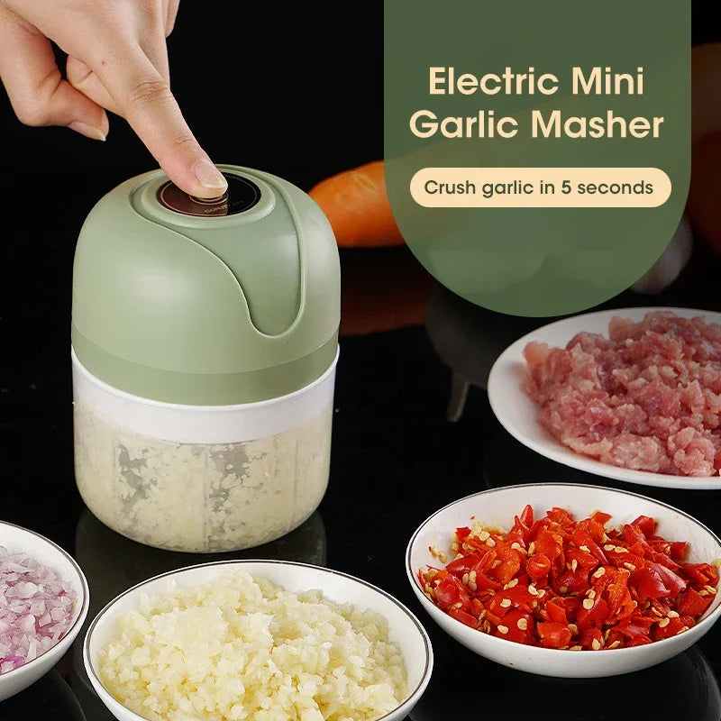 Usb Rechargeable Mini Electric Garlic Chopper – 250Ml