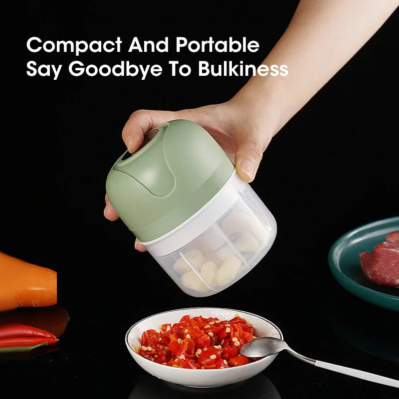 Usb Rechargeable Mini Electric Garlic Chopper – 250Ml